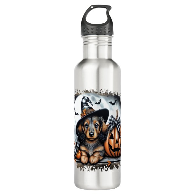 Botella De Agua Dachshund Dog Halloween (Anverso)