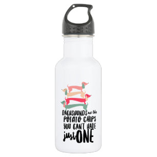 Botella de agua Dachshund Love Water (18 oz), Blan