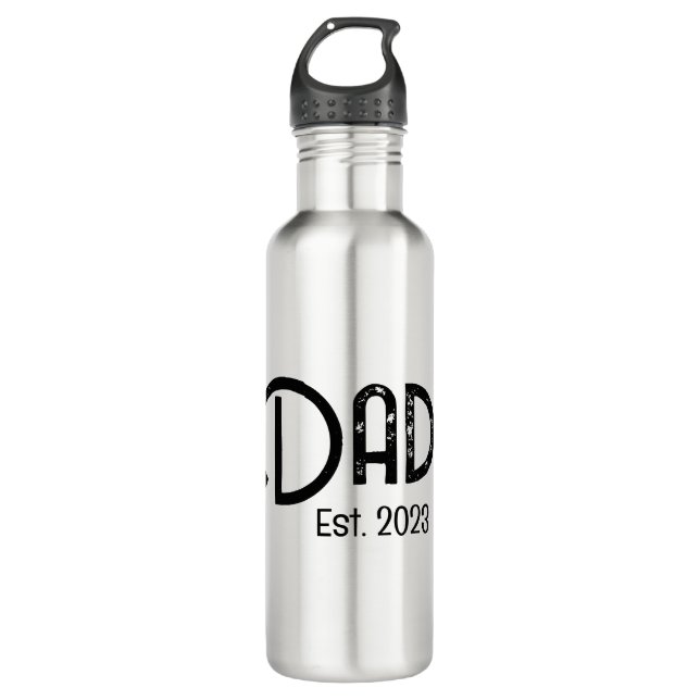 Botella De Agua Dad Established New Dad Gift (Anverso)