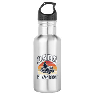 Botella De Agua Dada Mows Best Camiseta de Cortacésped Vintage Dis