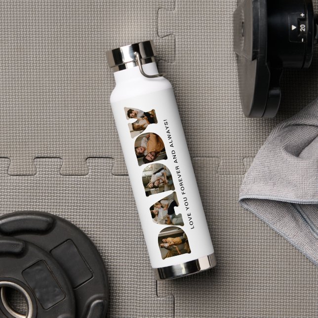 Botella De Agua DADDY Letter Photo Collage (Gimnasio (girado))