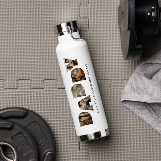 Botella De Agua DADDY Letter Photo Collage (Gimnasio (girado))