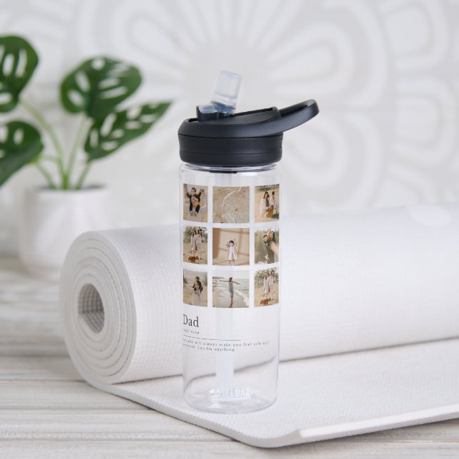 Botella De Agua #DadIdealNounWaterBottle (Yoga (girado))