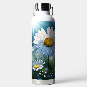 Botella De Agua Daisies con gotas de perros personalizados