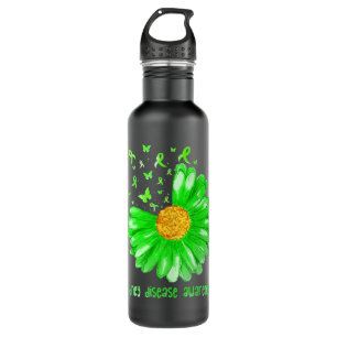Botella De Agua Daisy Butterfly Green Ribbon Kidney Disease Awaren