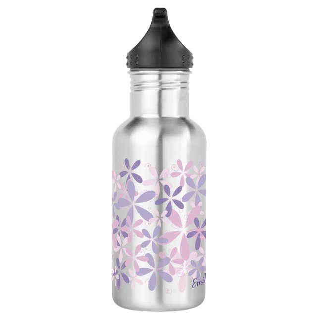 Botella De Agua Daisy violeta púrpura personalizado (Derecha)