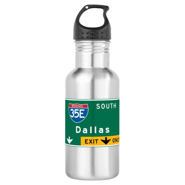 Botella De Agua Dallas, señal de tráfico de TX (Anverso)