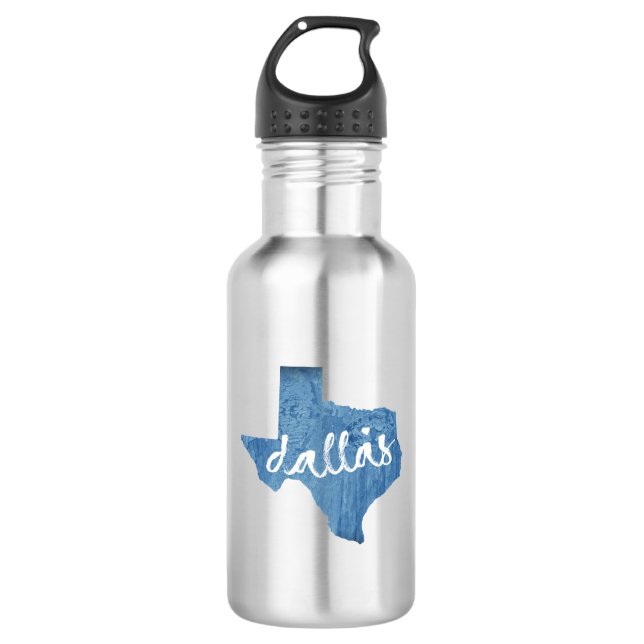 Botella De Agua Dallas, Texas Wood Grain (Anverso)