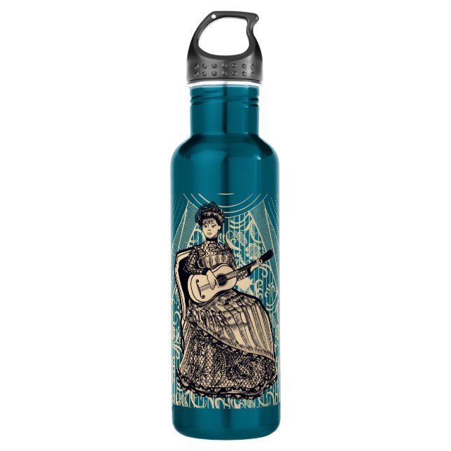 Botella De Agua Dama con guitarra (Anverso)