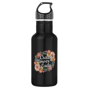 Botella De Agua Dama de flor loca - Zinnia Gardener
