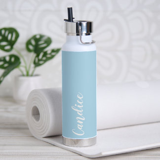 Botella De Agua Dama de Honor Azul Polvo Personalizada Boda