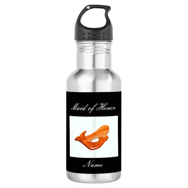 Botella De Agua dama de honor pelirroja sirena personalizada (Anverso)