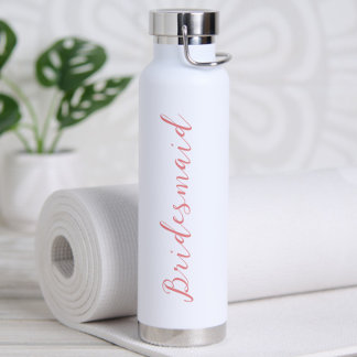 Botella De Agua Dama de honor personalizada con guión minimalista 