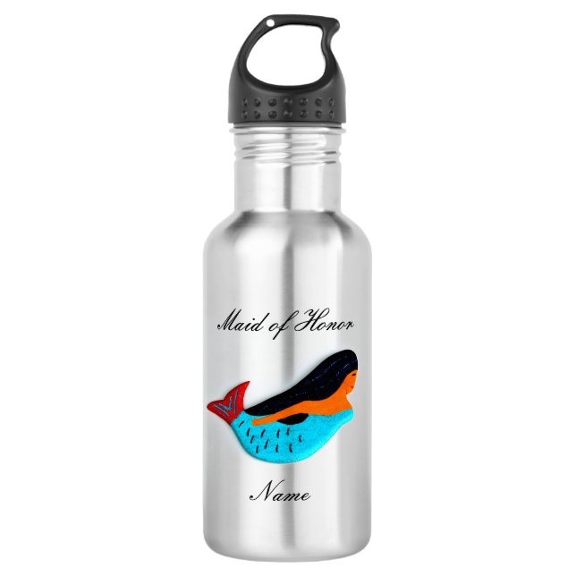 Botella De Agua Dama de honor personalizada sirena (Anverso)