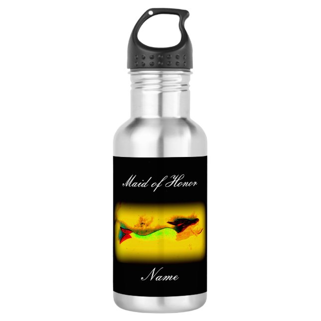 Botella De Agua dama de honor personalizada sirena (Anverso)