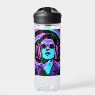 Botella De Agua Dama personalizada en audífonos