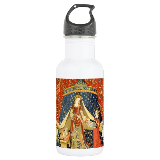 Botella De Agua Dama y Unicornio Tapiz Medieval: Arte Francés (Anverso)
