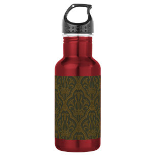 Botella De Agua Damasco Arte Corona Verde Lirio Dorado Audsley Vin