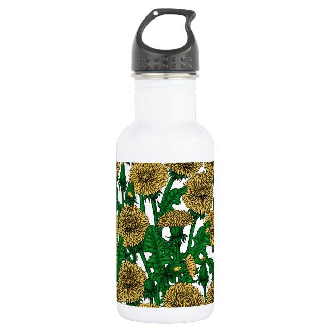 Botella De Agua Dandelions sobre blanco (Anverso)