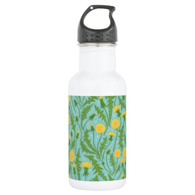 Botella De Agua Dandelions, verde, amarillo y azul (Anverso)