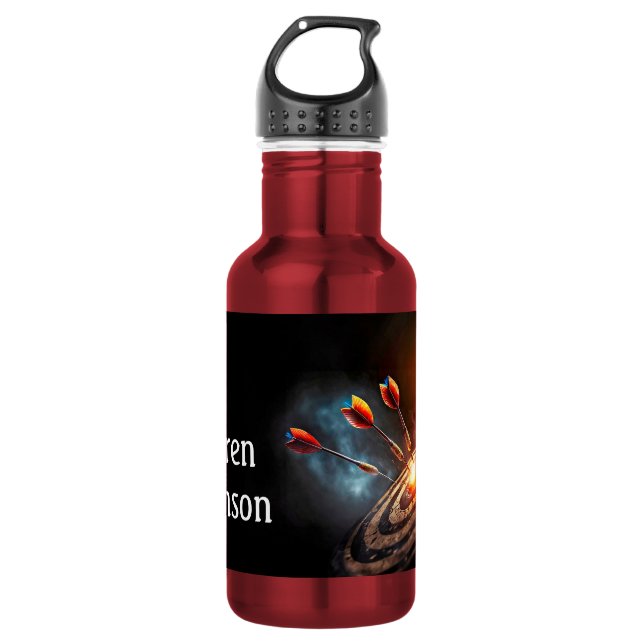 Botella De Agua Dardos de fuego personalizables  (Anverso)