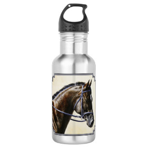 Botella De Agua Dark Brown Bay Trakehner Vestido Caballo