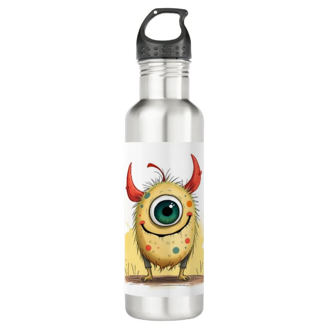 Botella De Agua „Das fröhliche Punkti-Monster“   (Anverso)