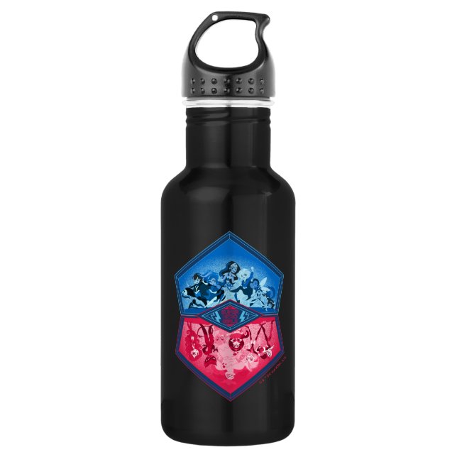 Botella De Agua DC Super Hero Chicas lucha en equipo (Anverso)