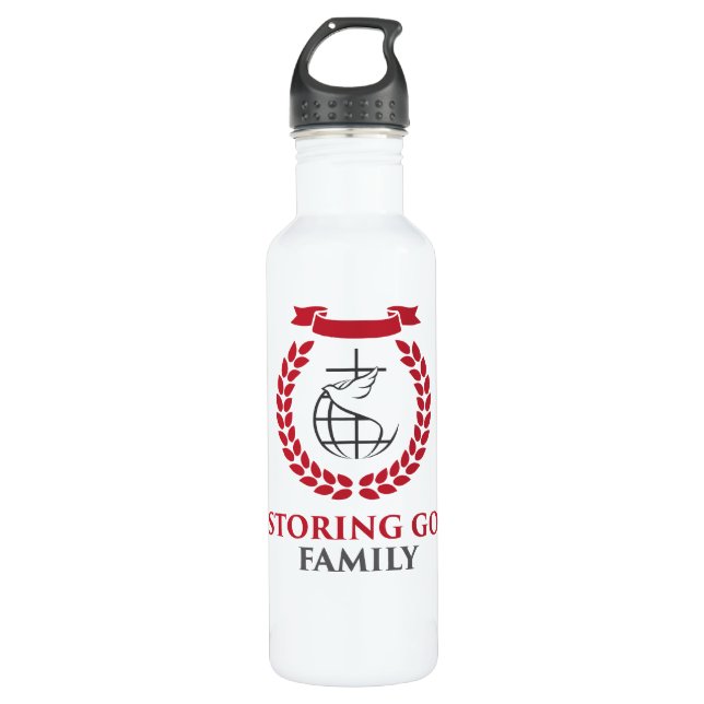 Botella de agua de acero blanca de RGF 24oz (Anverso)