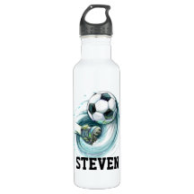 Botella de agua de acero inoxidable al fútbol