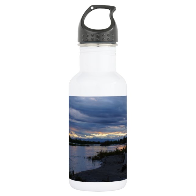 Botella de agua de acero inoxidable Alaska Sunset (Anverso)