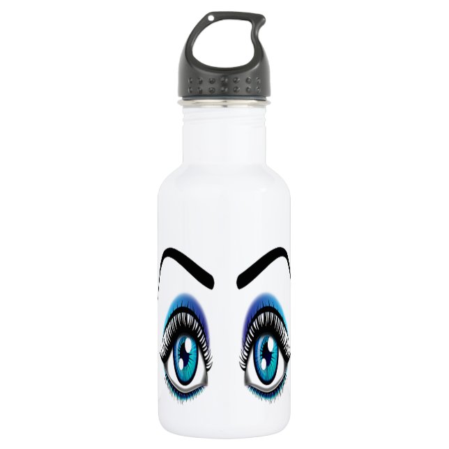 Botella de agua de acero inoxidable Big Blue Eyes (Anverso)