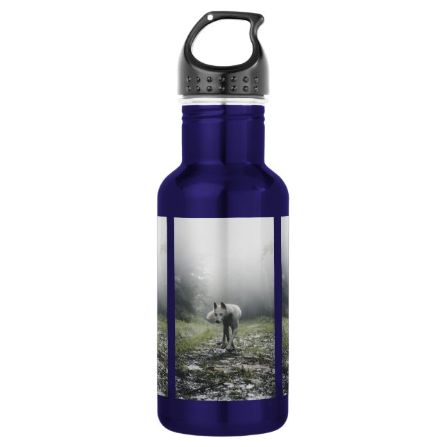 Botella de agua de acero inoxidable blanca siberia (Anverso)