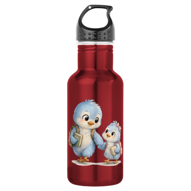 Botella de agua de acero inoxidable Blue Bird (Anverso)