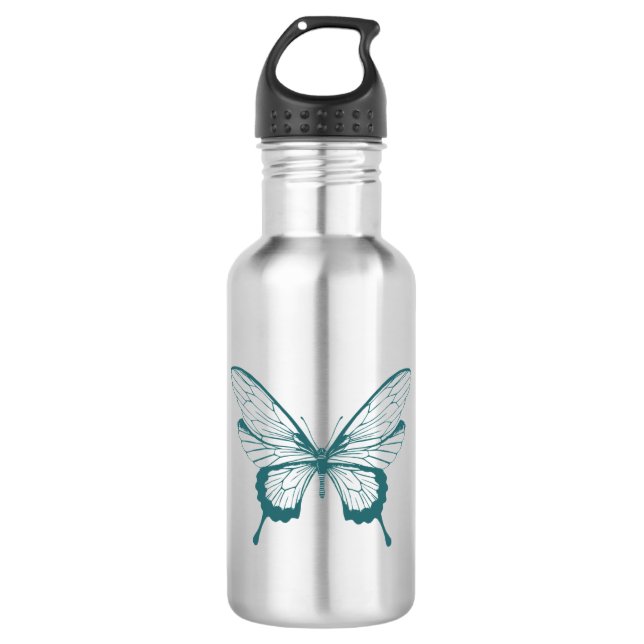 Botella de agua de acero inoxidable Butterfly (Anverso)