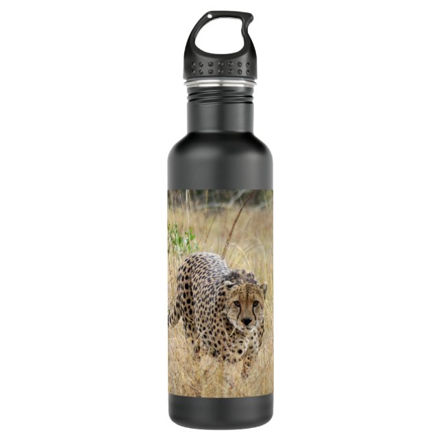 Botella de agua de acero inoxidable Cheetah (Anverso)