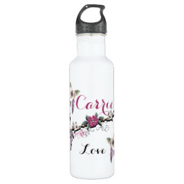 Botella de agua de acero inoxidable con flecha y f