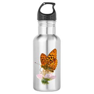 Botella de agua de acero inoxidable con mariposa n