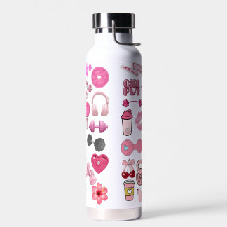 Botella de agua de acero inoxidable con patrón de
