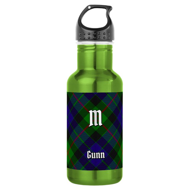 Botella de agua de acero inoxidable con tartán del (Anverso)