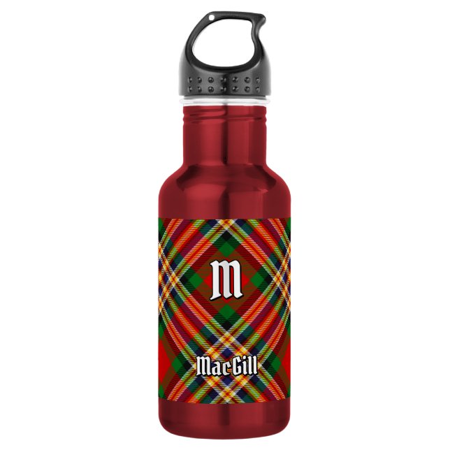 Botella de agua de acero inoxidable con tartán del (Anverso)