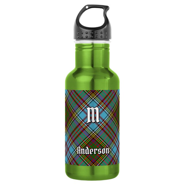 Botella de agua de acero inoxidable con tartán del (Anverso)
