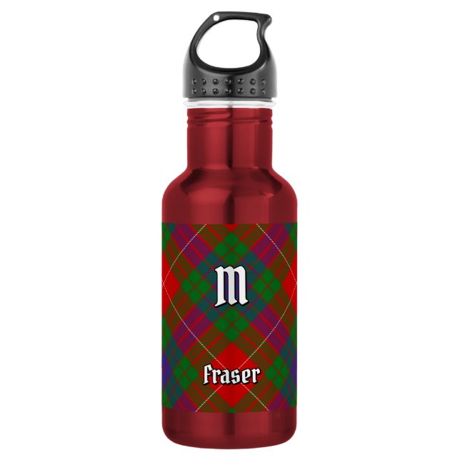 Botella de agua de acero inoxidable con tartán del (Anverso)