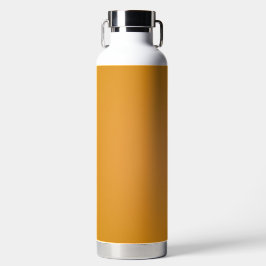 Botella de agua de acero inoxidable con un mostaza