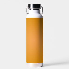 Botella de agua de acero inoxidable con un mostaza