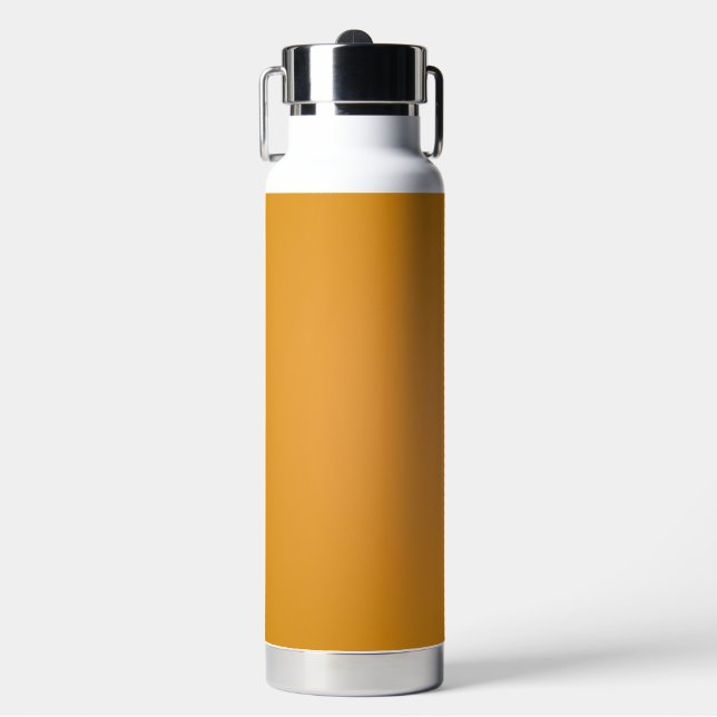Botella de agua de acero inoxidable con un mostaza (Frente)