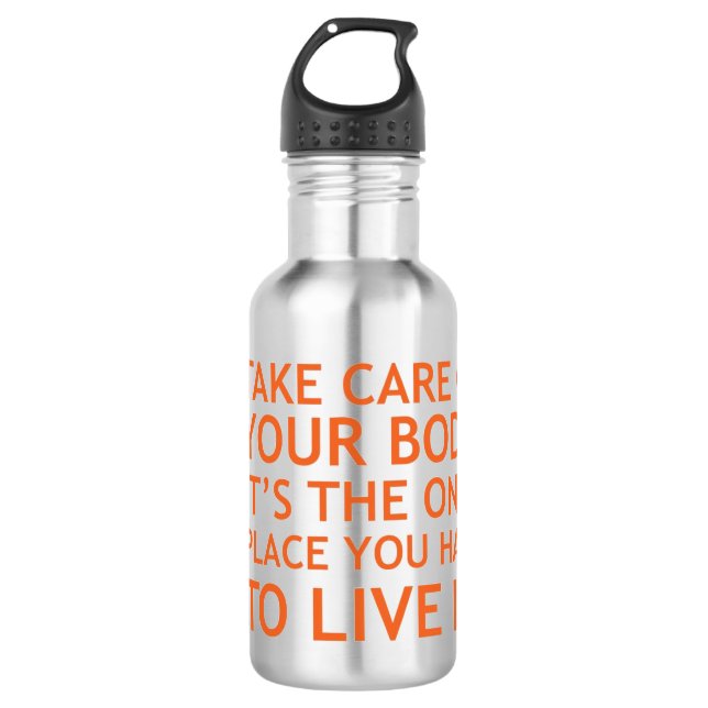 Botella de agua de acero inoxidable - Cuida tu cue (Anverso)