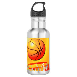 Botella de agua de acero inoxidable de baloncesto