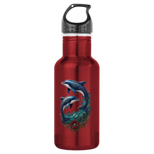 Botella de agua de acero inoxidable de delfines Yi (Anverso)