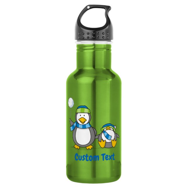 Botella de agua de acero inoxidable de pingüinos l (Anverso)